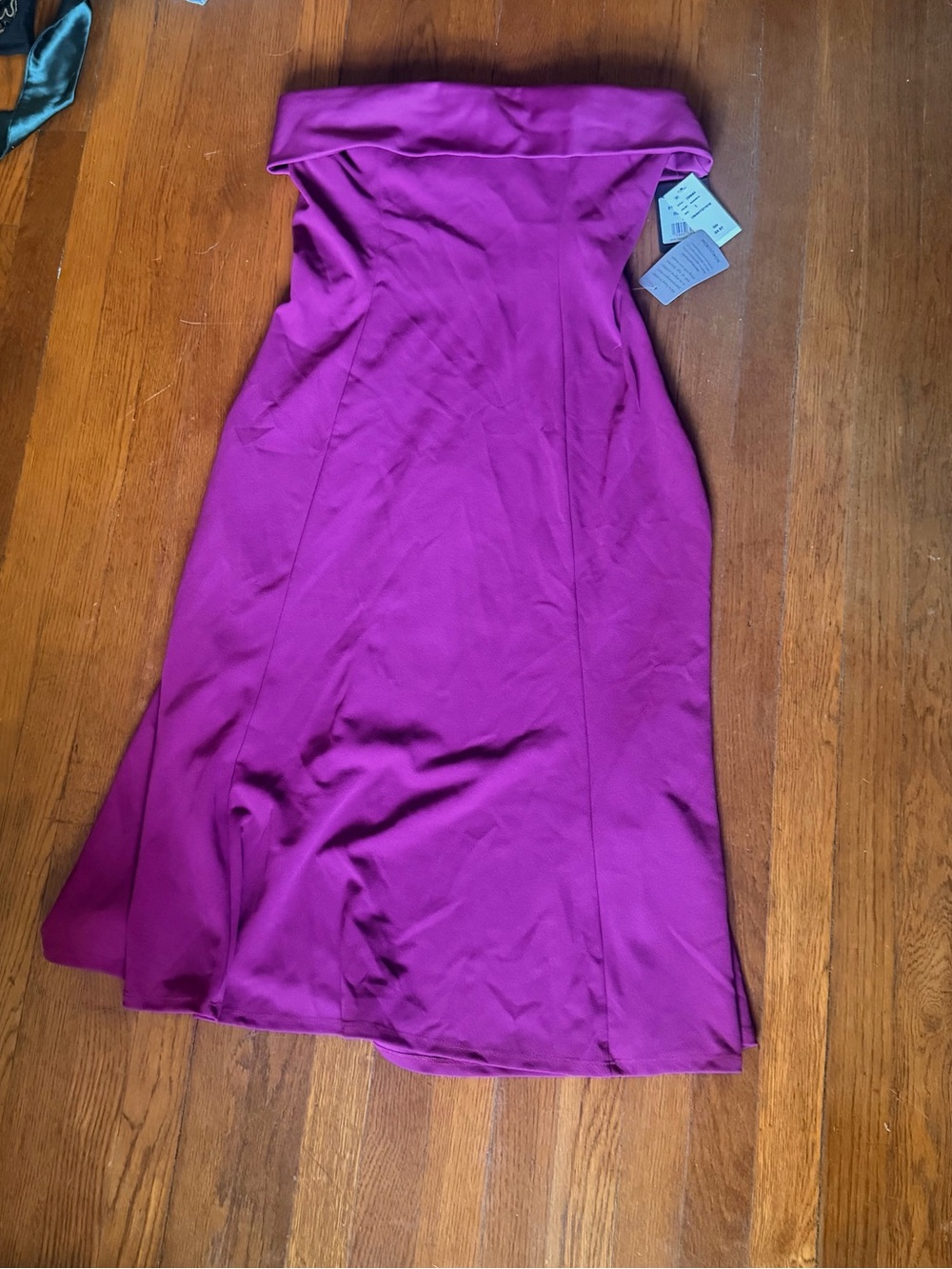 MARINA Strapless Midi Dress in Magenta